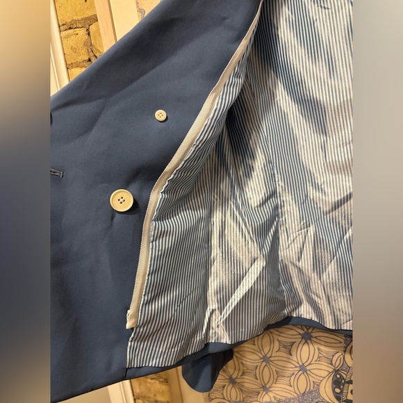 new Veronica Beard gail dickey blazer in lagoon medium blue with silver buttons - Picture 8 of 9